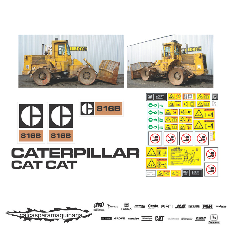 JUEGO DE CALCAS DE RESTAURACION PARA CAT 816B ANTI