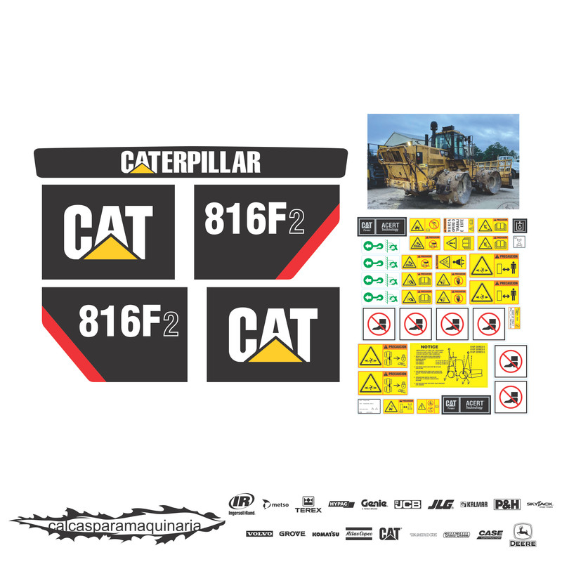 JUEGO DE CALCAS DE RESTAURACION PARA CAT 816F2 NVO