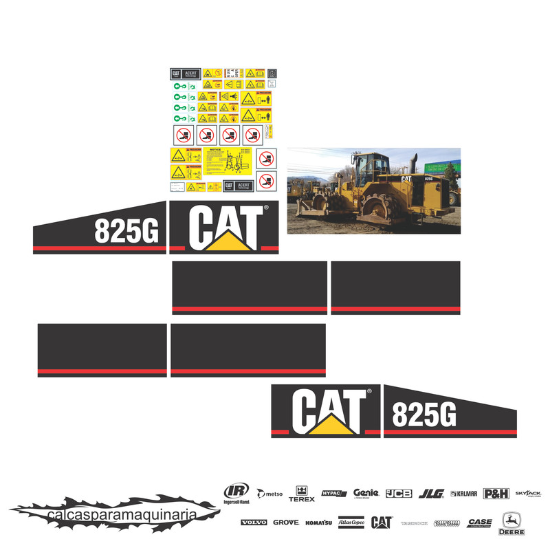 JUEGO DE CALCAS DE RESTAURACION PARA CAT 825G CUADRADA
