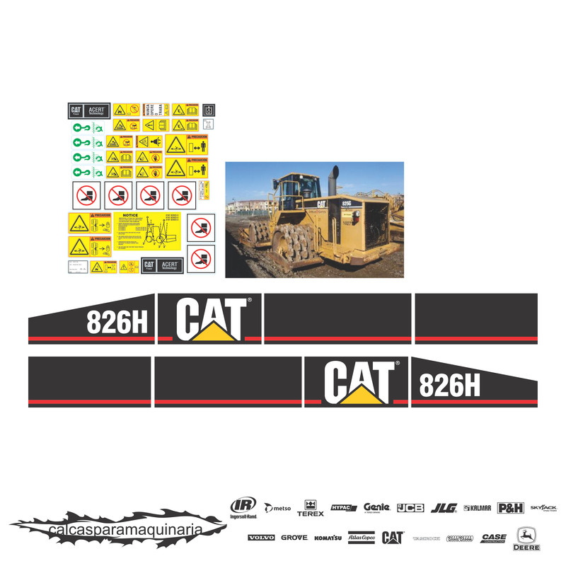 JUEGO DE CALCAS DE RESTAURACION PARA CAT 826H CUADRADA