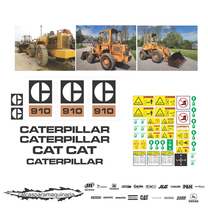 JUEGO DE CALCAS DE RESTAURACION PARA CAT 910 ANTI