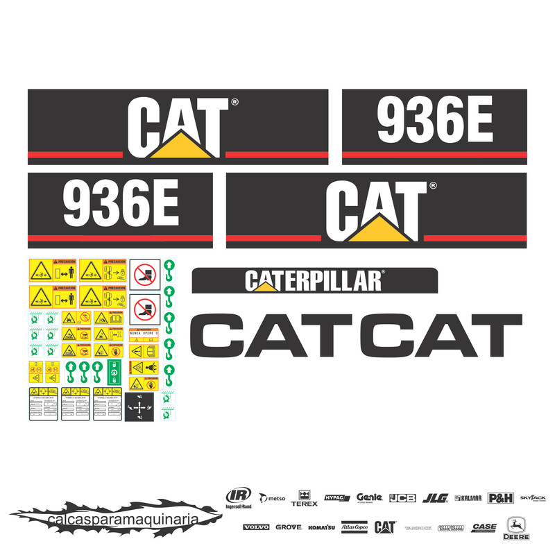 JUEGO DE CALCAS DE RESTAURACION PARA CAT 936E VJO