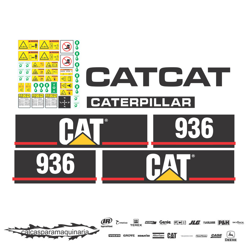 JUEGO DE CALCAS DE RESTAURACION PARA CAT 936 VJO
