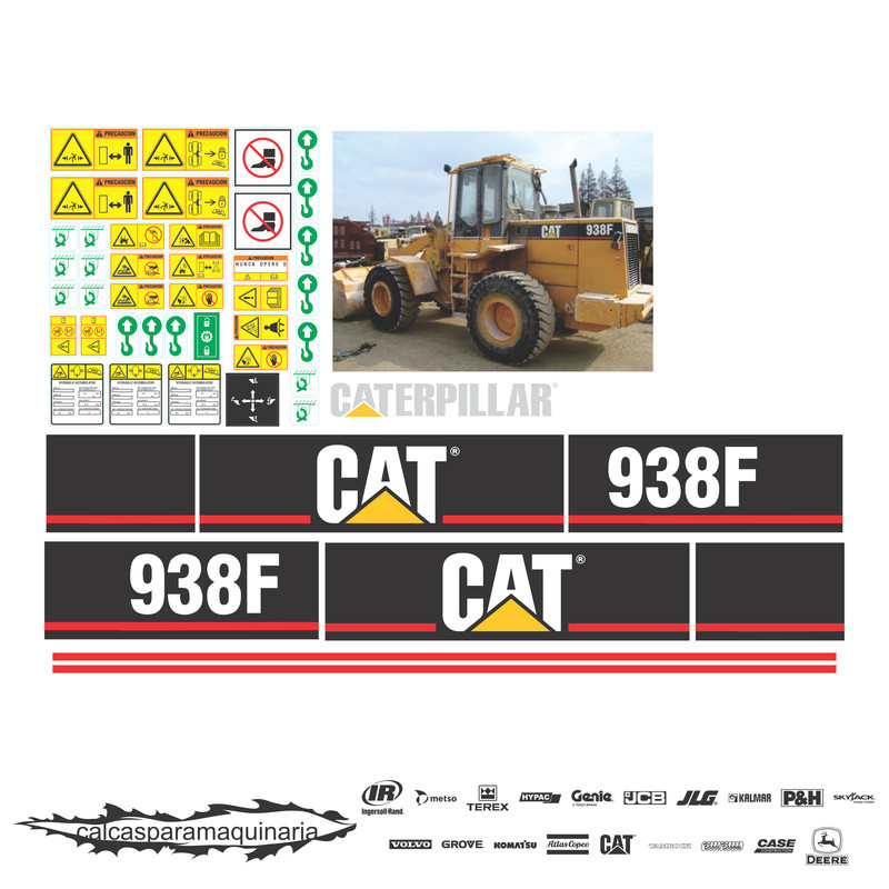 JUEGO DE CALCAS DE RESTAURACION PARA CAT 938F VJO