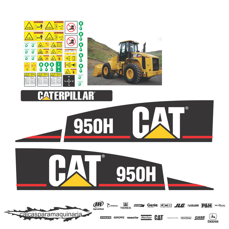 JUEGO DE CALCAS DE RESTAURACION PARA CAT 950H VJO