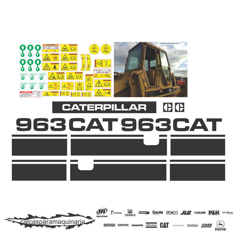 JUEGO DE CALCAS DE RESTAURACION PARA CAT 963 ANTI