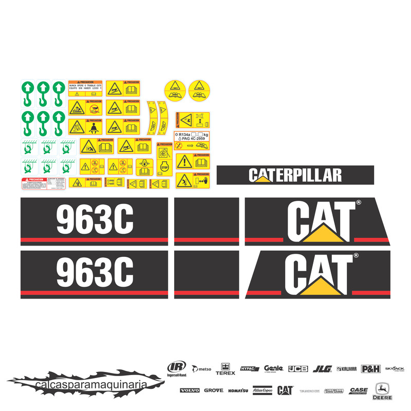 JUEGO DE CALCAS DE RESTAURACION PARA CAT 963C VJO