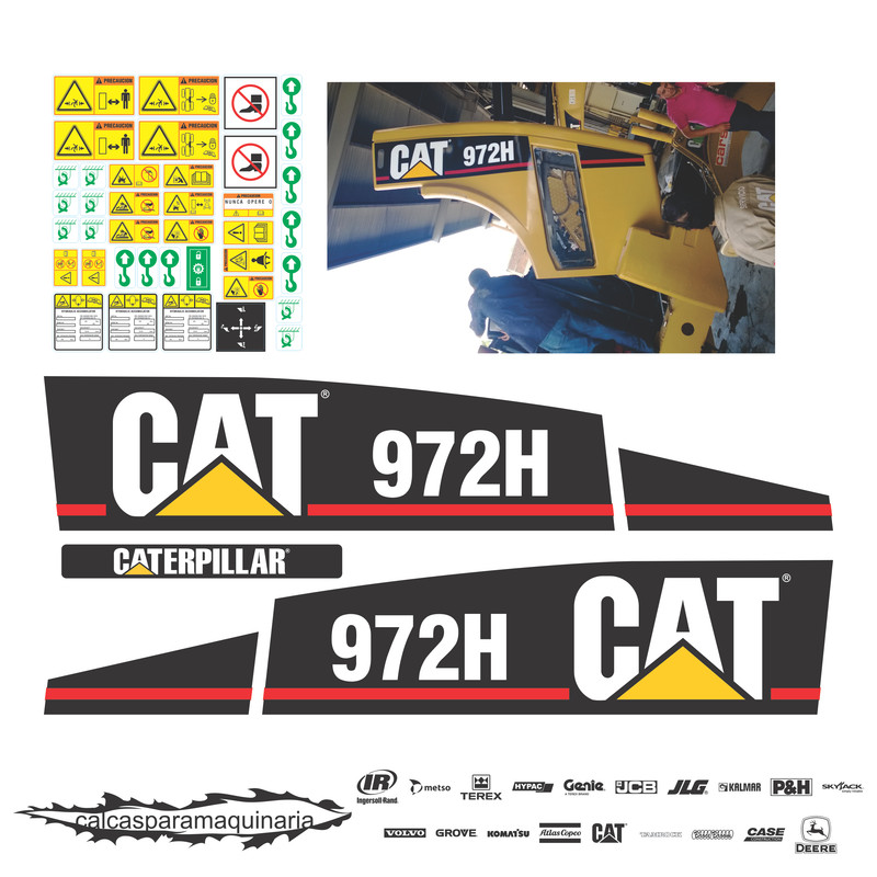 JUEGO DE CALCAS DE RESTAURACION PARA CAT 972H VJO