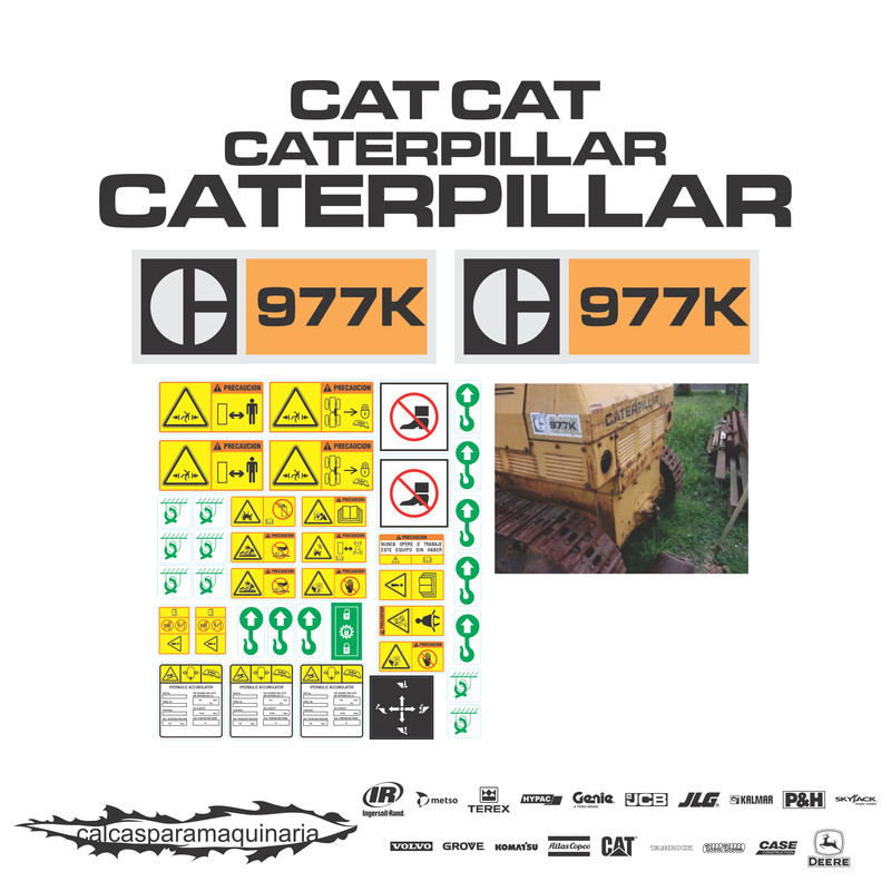 JUEGO DE CALCAS DE RESTAURACION PARA CAT 977K ANTI