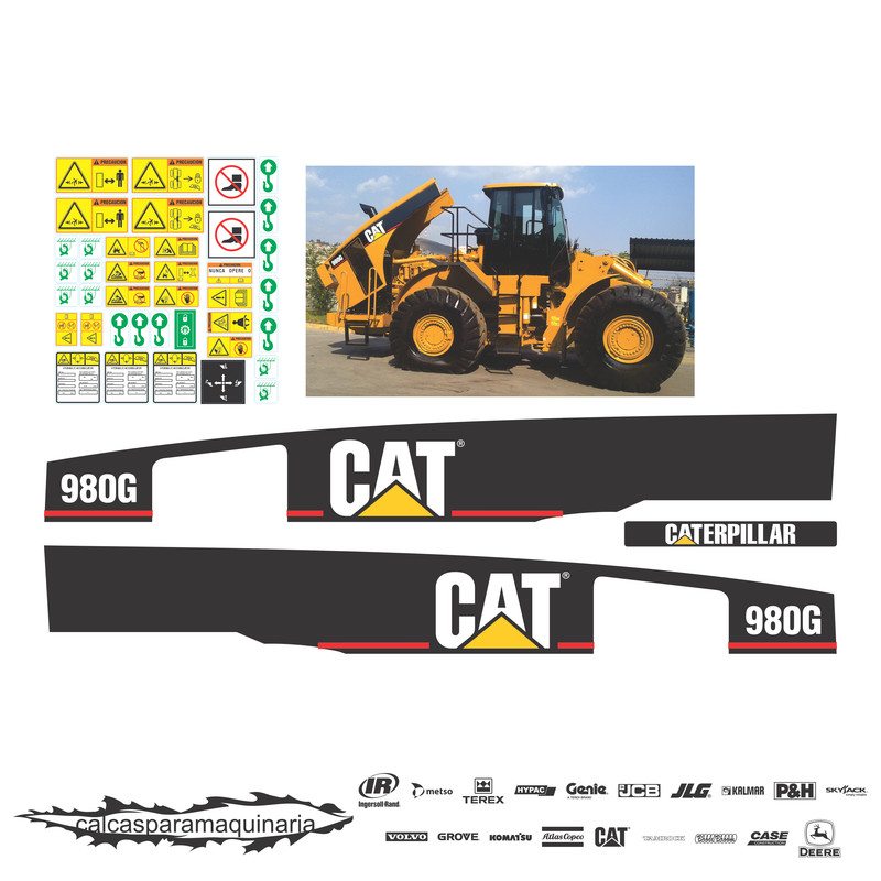 JUEGO DE CALCAS DE RESTAURACION PARA CAT 980G VJO