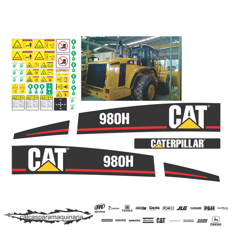 JUEGO DE CALCAS DE RESTAURACION PARA CAT 980H NVO