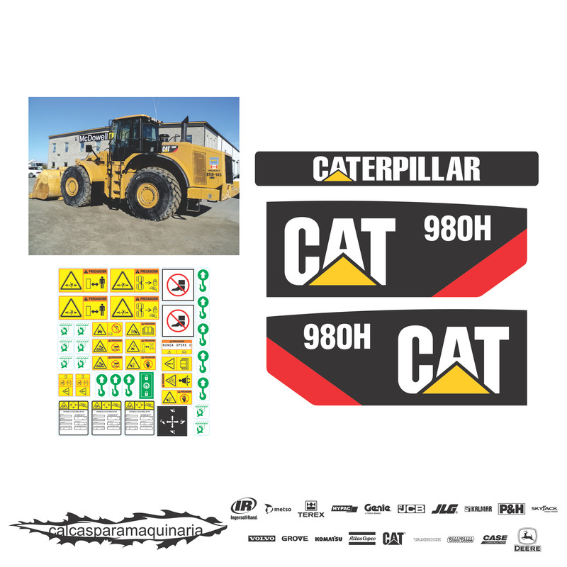 JUEGO DE CALCAS DE RESTAURACION PARA CAT 980H VJO