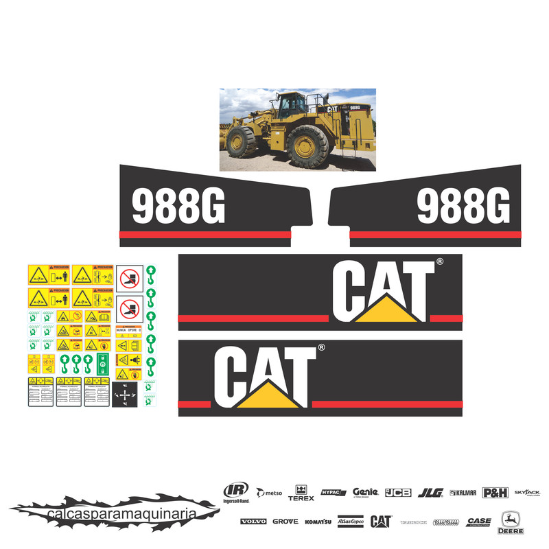 JUEGO DE CALCAS DE RESTAURACION PARA CAT 988G VJO