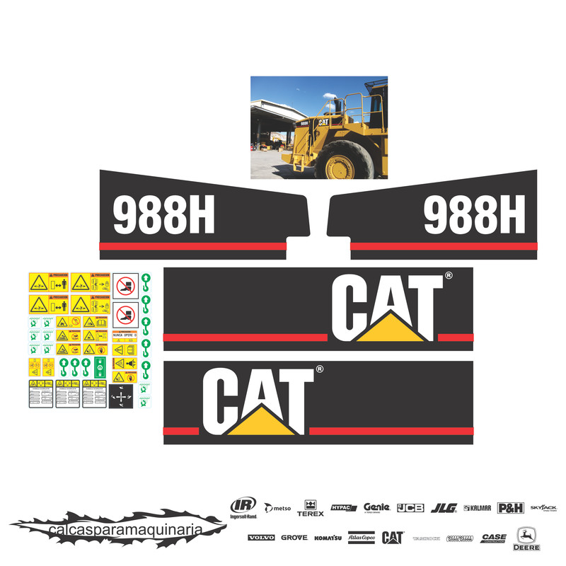 JUEGO DE CALCAS DE RESTAURACION PARA CAT 988H VJO