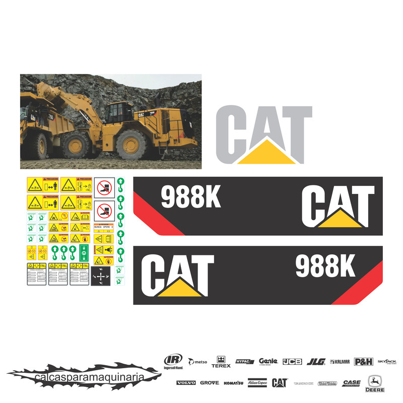 JUEGO DE CALCAS DE RESTAURACION PARA CAT 988K NVO