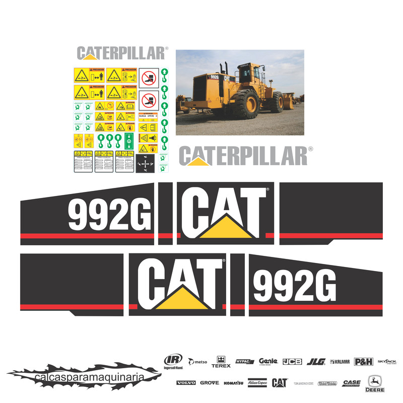 JUEGO DE CALCAS DE RESTAURACION PARA CAT 992G VJO