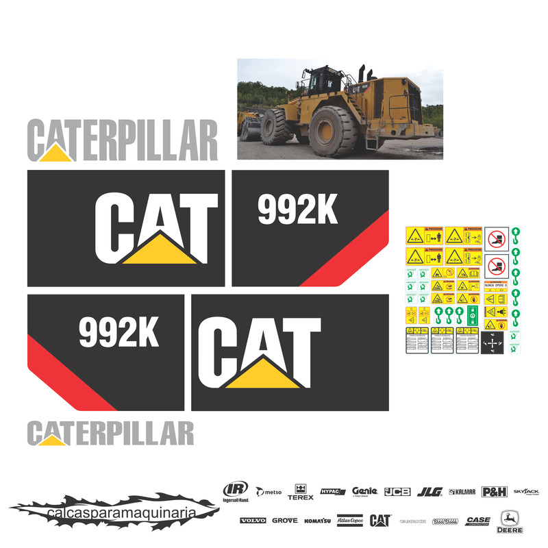 JUEGO DE CALCAS DE RESTAURACION PARA CAT 992K2