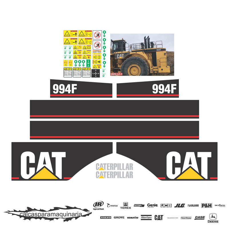 JUEGO DE CALCAS DE RESTAURACION PARA CAT 994F VJO