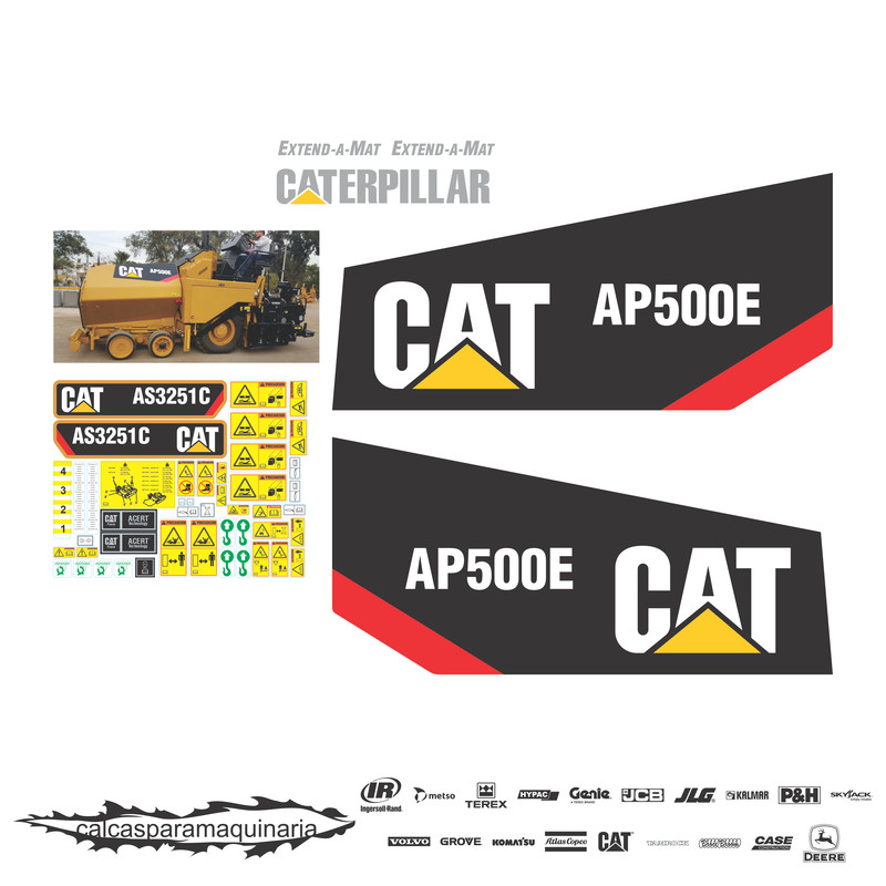 JUEGO DE CALCAS DE RESTAURACION PARA CAT AP500E NVO