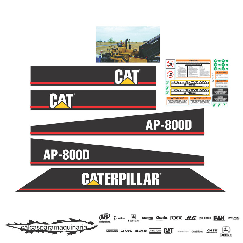JUEGO DE CALCAS DE RESTAURACION PARA CAT AP800D VJO