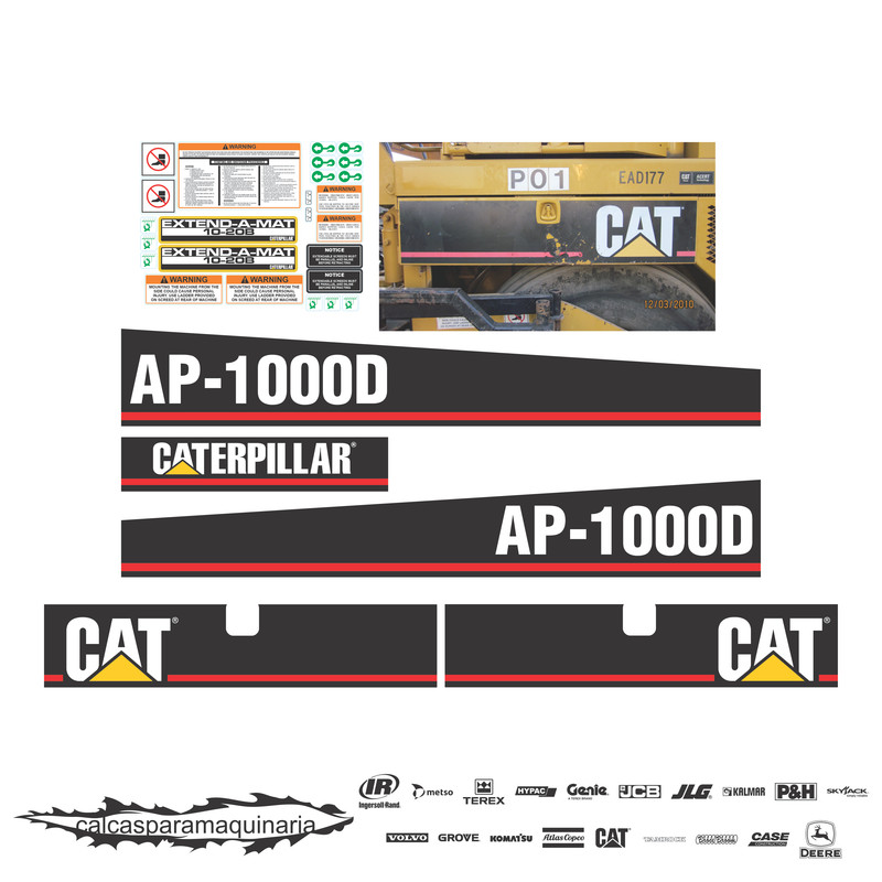 JUEGO DE CALCAS DE RESTAURACION PARA CAT AP1000D VJO