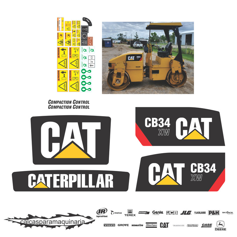 JUEGO DE CALCAS DE RESTAURACION PARA CAT CB34XW NVO