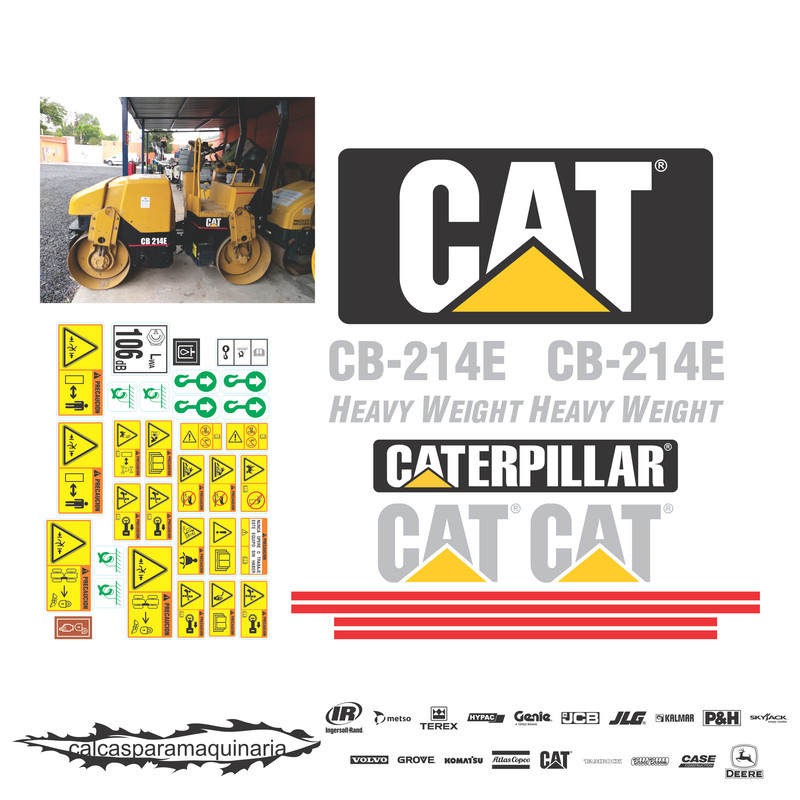 JUEGO DE CALCAS DE RESTAURACION PARA CAT CB214E VJO