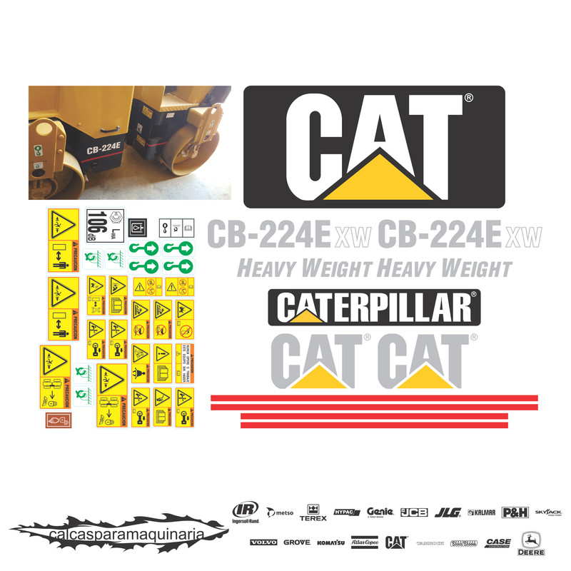 JUEGO DE CALCAS DE RESTAURACION PARA CAT CB224EXW VJO