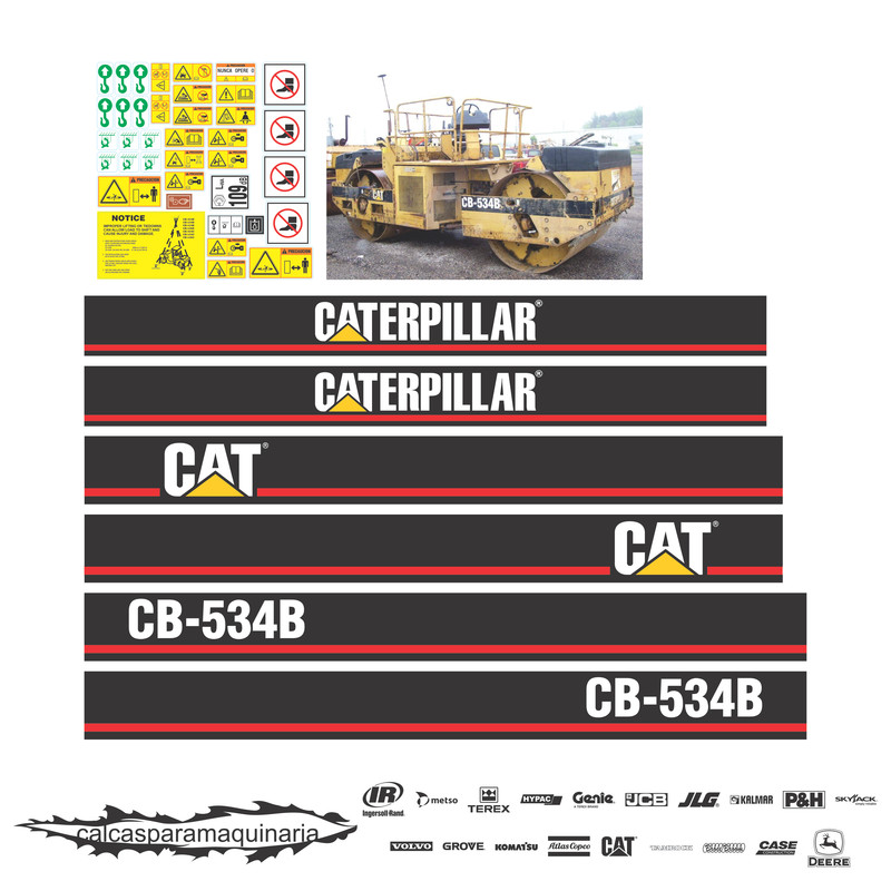 JUEGO DE CALCAS DE RESTAURACION PARA CAT CB534B VJO