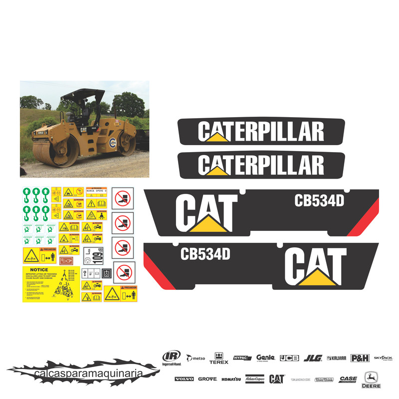 JUEGO DE CALCAS DE RESTAURACION PARA CAT CB534D NVO