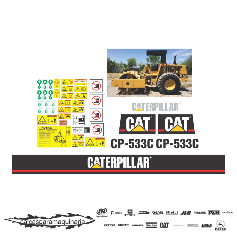 JUEGO DE CALCAS DE RESTAURACION PARA CAT CP533C VJO