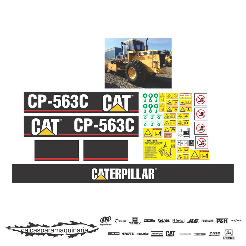 JUEGO DE CALCAS DE RESTAURACION PARA CAT CP563C VJO