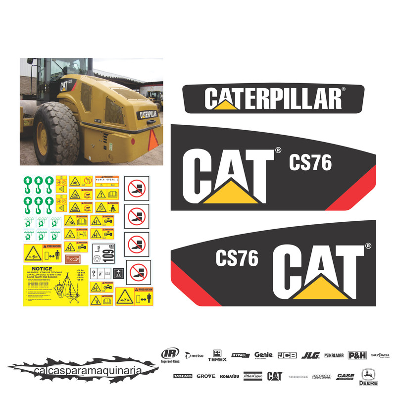 JUEGO DE CALCAS DE RESTAURACION PARA CAT CS76 NVO