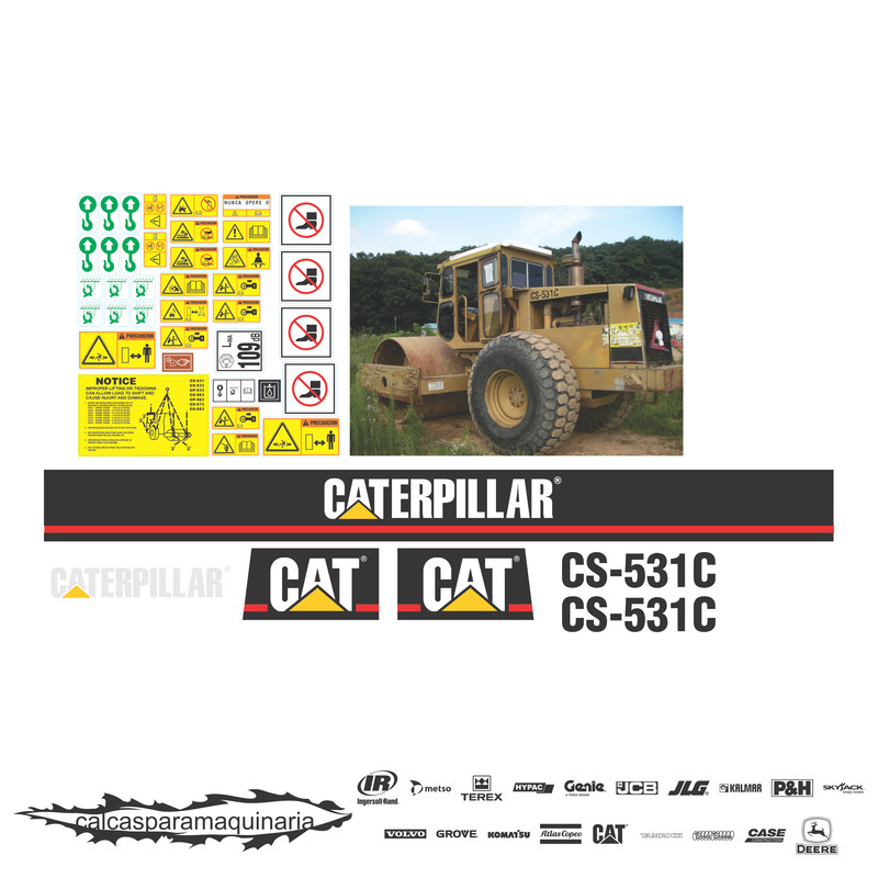 JUEGO DE CALCAS DE RESTAURACION PARA CAT CS531C VJO