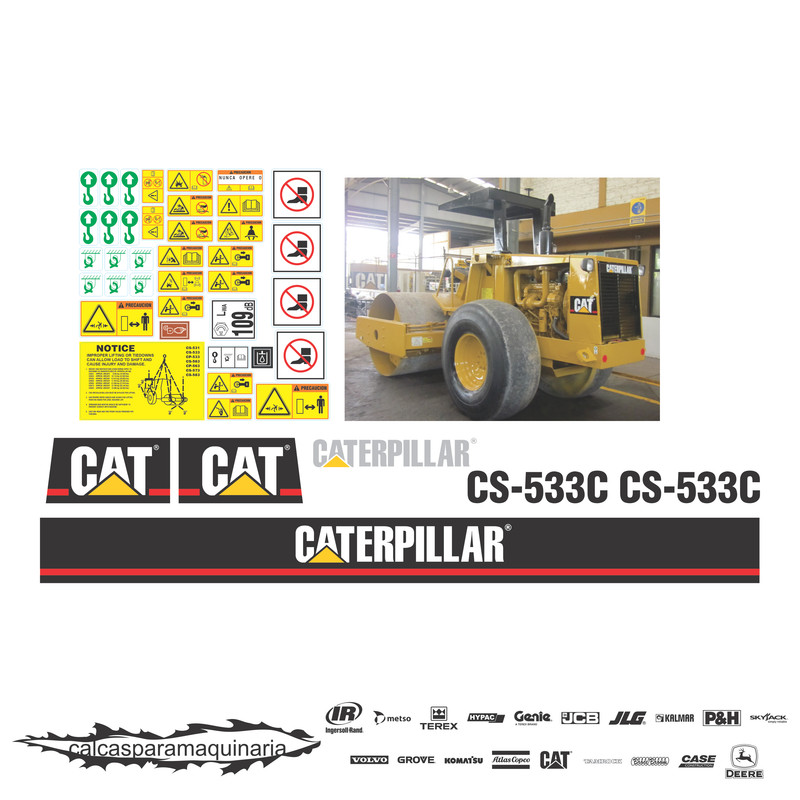 JUEGO DE CALCAS DE RESTAURACION PARA CAT CS533C