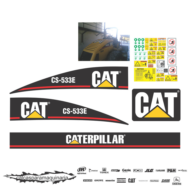 JUEGO DE CALCAS DE RESTAURACION PARA CAT CS533E VJO