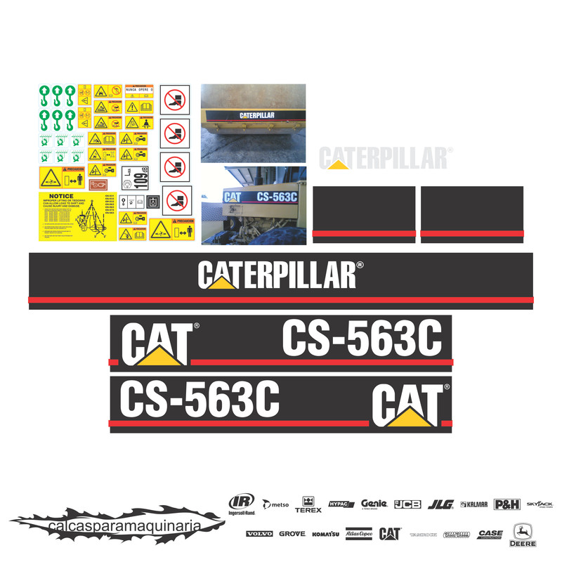 JUEGO DE CALCAS DE RESTAURACION PARA CAT CS563C VJO