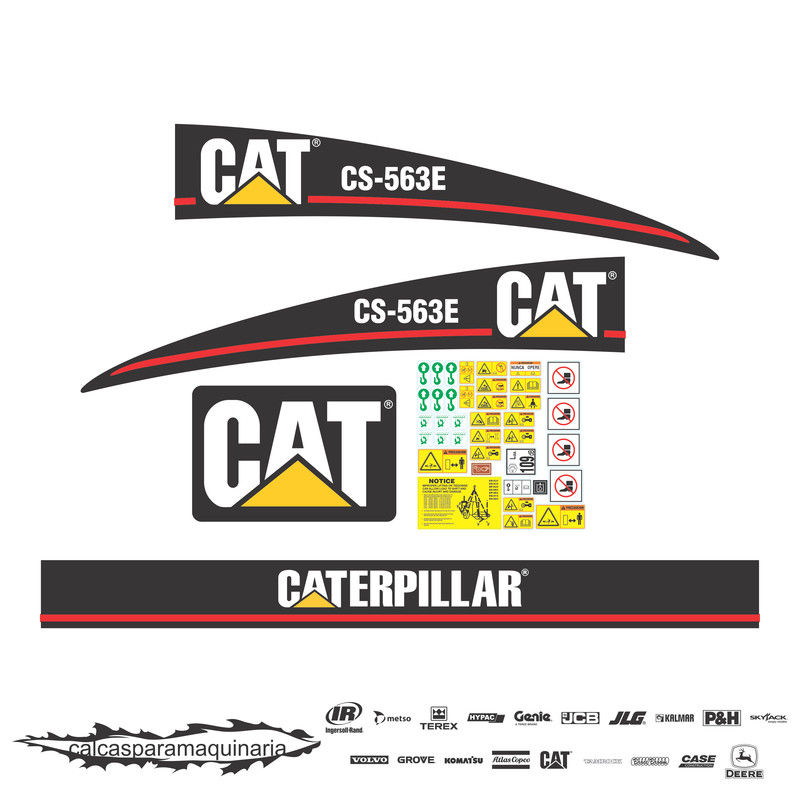 JUEGO DE CALCAS DE RESTAURACION PARA CAT CS563E VJO