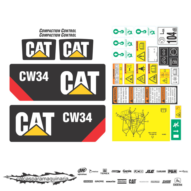 JUEGO DE CALCAS DE RESTAURACION PARA CAT CW34 NVO