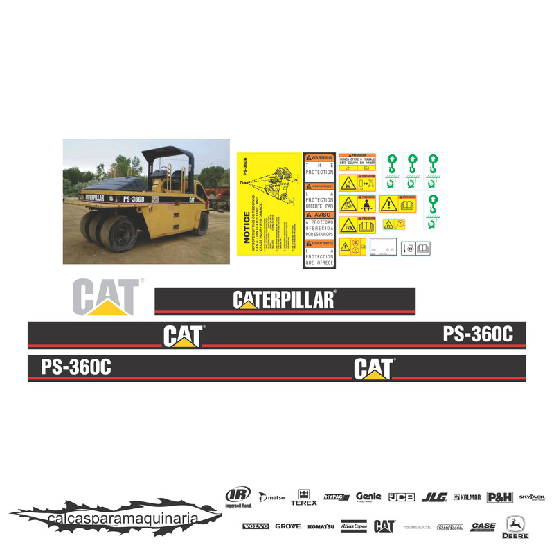 JUEGO DE CALCAS DE RESTAURACION PARA CAT PS360C VJO