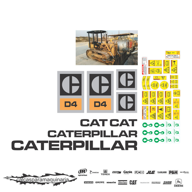 JUEGO DE CALCAS DE RESTAURACION PARA CAT D4 ANTIGUO