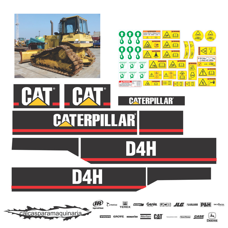 JUEGO DE CALCAS DE RESTAURACION PARA CAT D4H VJO