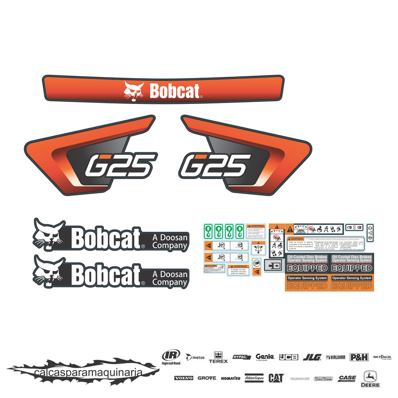 JUEGO DE CALCAS DE RESTAURACION PARA BOBCAT G25