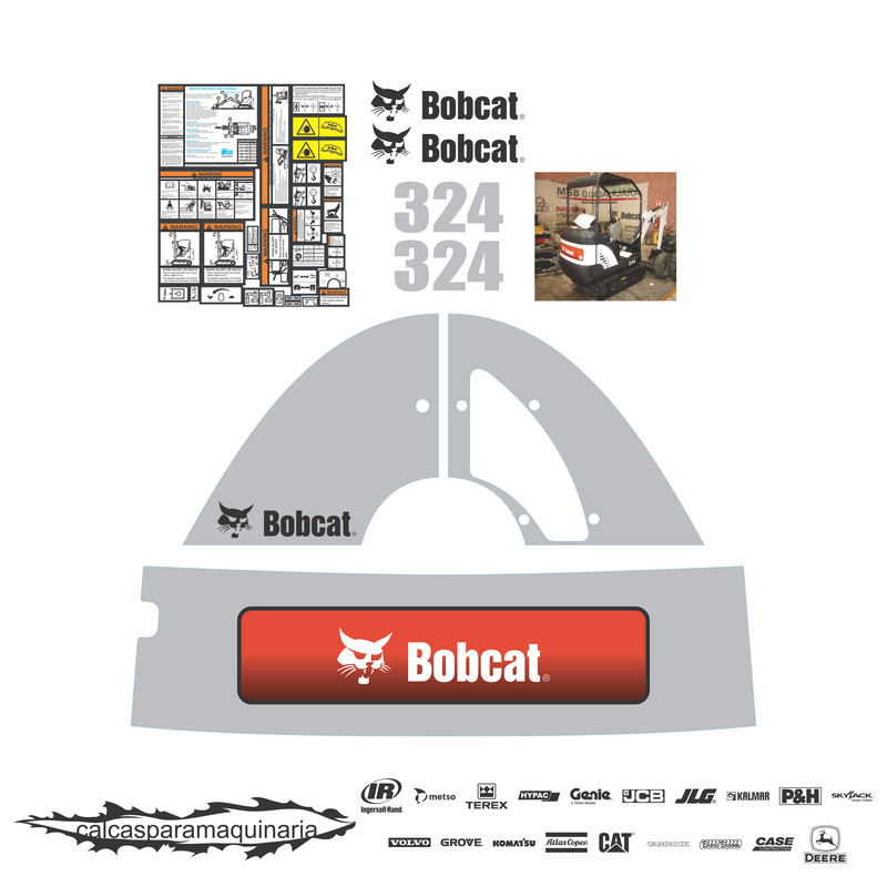 JUEGO DE CALCAS DE RESTAURACION PARA BOBCAT 324 NVO 