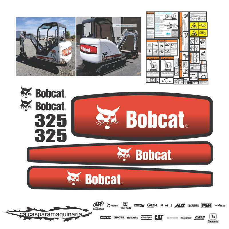 JUEGO DE CALCAS DE RESTAURACION PARA BOBCAT 325 VJO 