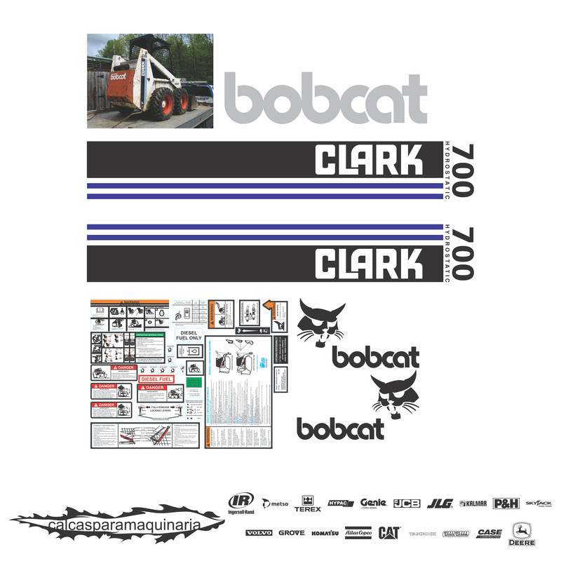 JUEGO DE CALCAS DE RESTAURACION PARA BOBCAT 700CLARK