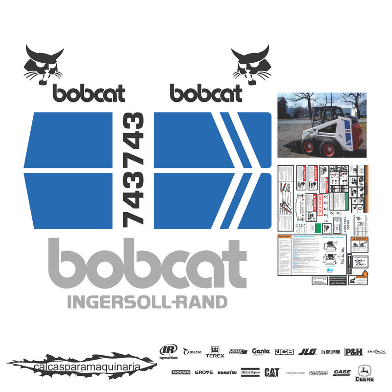 JUEGO DE CALCAS DE RESTAURACION PARA BOBCAT 743 SERIES B