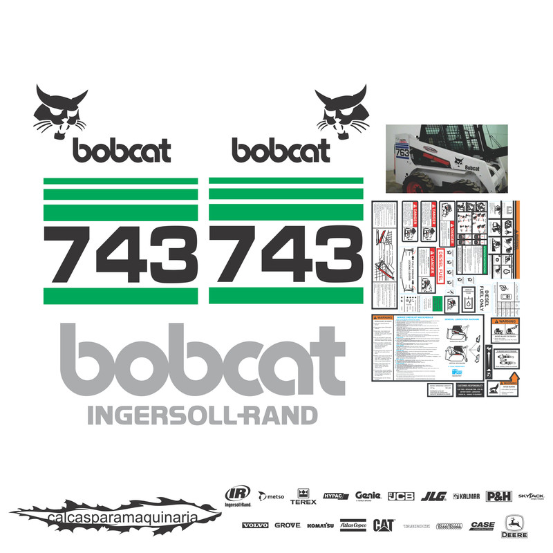 JUEGO DE CALCAS DE RESTAURACION PARA BOBCAT 743SF