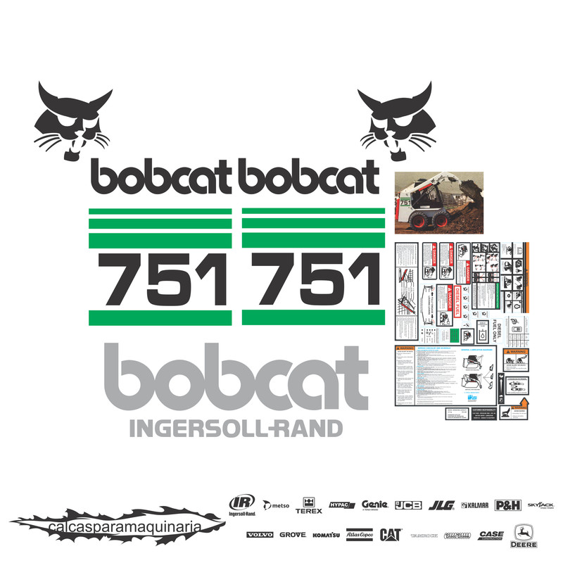 JUEGO DE CALCAS DE RESTAURACION PARA BOBCAT 751SF