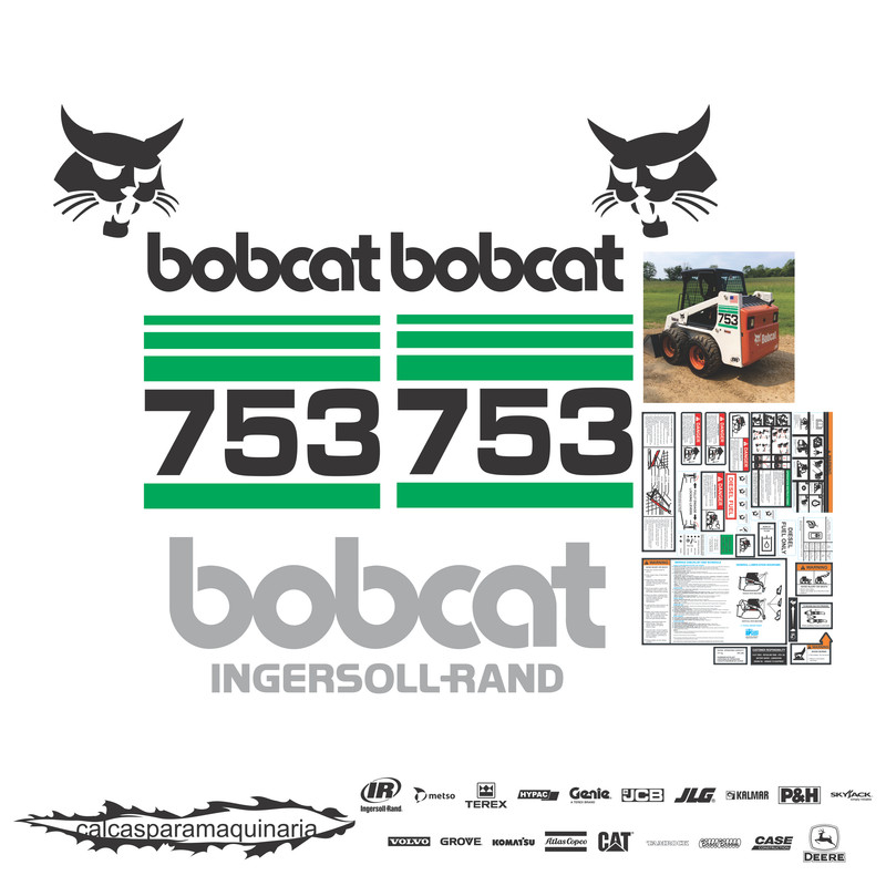 JUEGO DE CALCAS DE RESTAURACION PARA BOBCAT 753SF